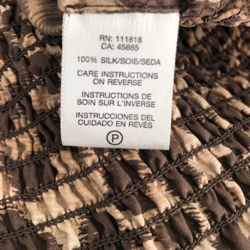MICHAEL KORS SILK LEOPARD PEASANT BLOUSE PLUS - Picture 5 of 5